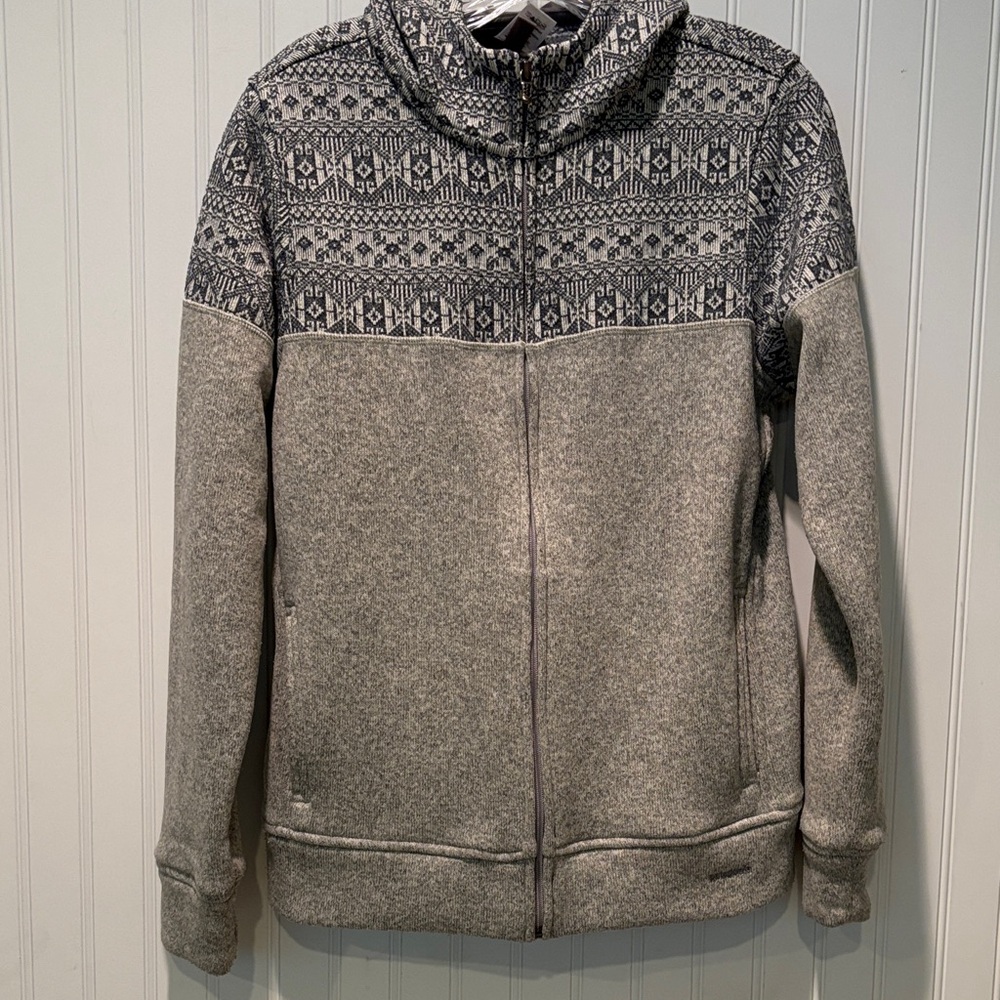 Patagonia Grey Patterned Zip-Up Fleece Hoodie